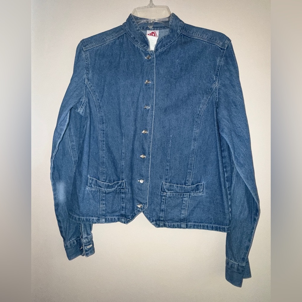 No Boundaries Blue Denim Jacket with Button Detail